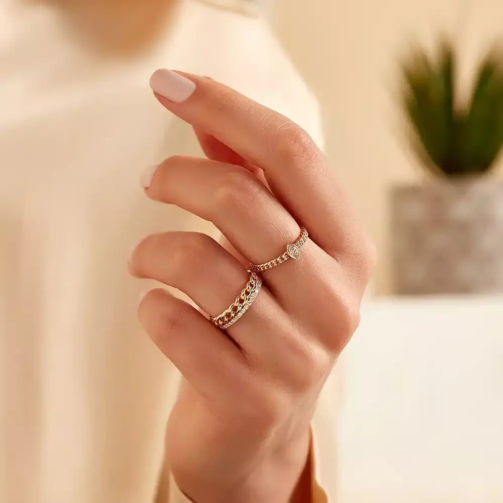Lia Marquise-Cut Diamond Rose Gold Ring
