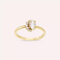 0.59 CT Oval Cut Diamond Yellow Gold Ring