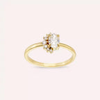 0.59 CT Oval Cut Diamond Yellow Gold Ring