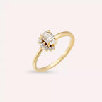 0.59 CT Oval Cut Diamond Yellow Gold Ring