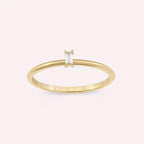 Solo Baguette Diamond Yellow Gold Ring