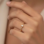 Solo Baguette Diamond Yellow Gold Ring