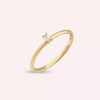 Solo Baguette Diamond Yellow Gold Ring