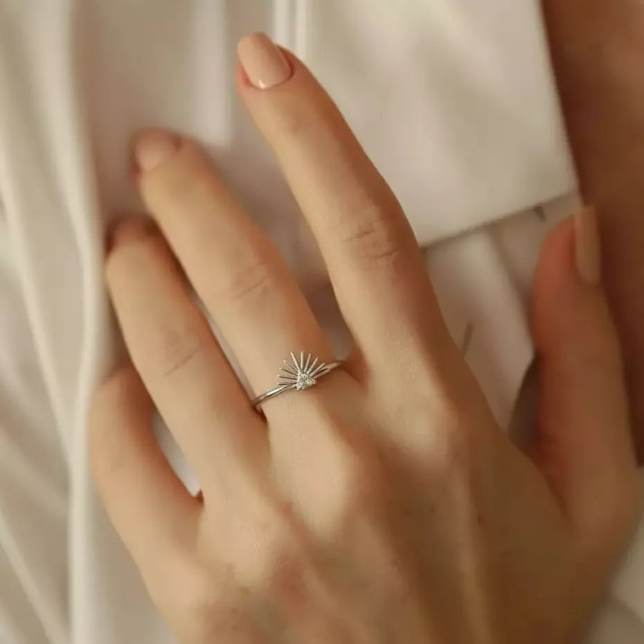 Solis Diamond-Accented White Gold Ring