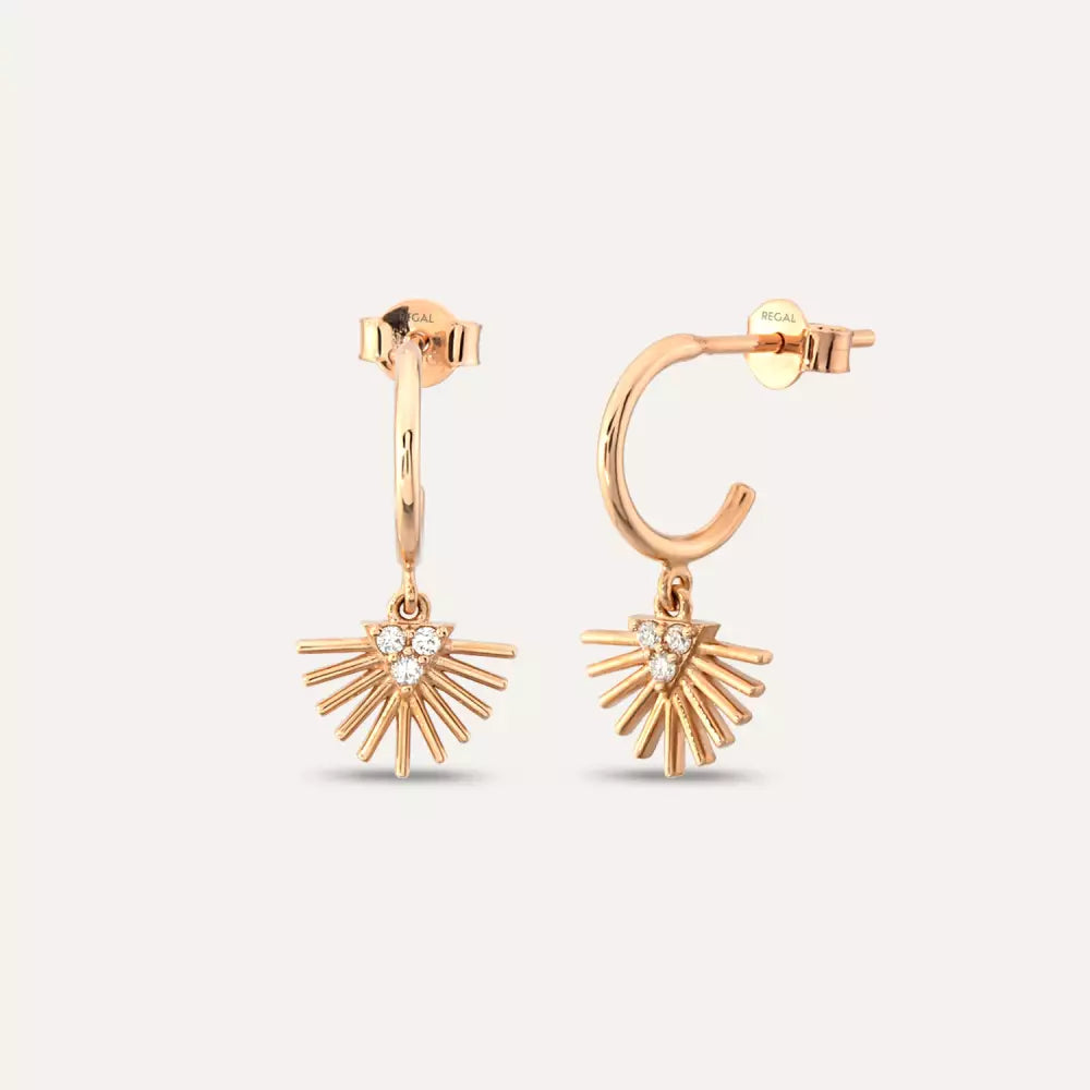 Solis Diamond Rose Gold Dangle Earrings