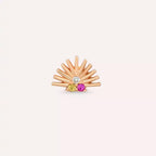 Solis Pırlanta ve Multicolor Safir Taşlı Rose Altın Piercing
