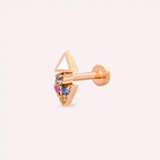 Sooty Multicolor Safir Taşlı ve Beyaz Mineli Rose Altın Piercing