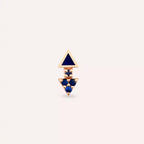 Sooty Safir Taşlı ve Lacivert Mineli Rose Altın Piercing