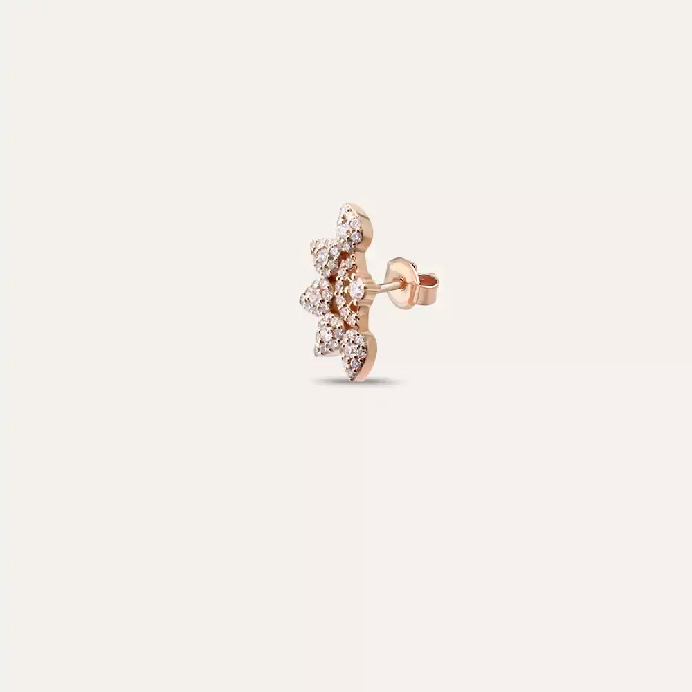 Sparkle Diamond Rose Gold Single Earring