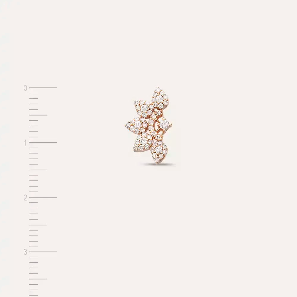 Sparkle Diamond Rose Gold Single Earring