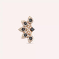 Sparkle Siyah Pırlanta Taşlı Rose Altın Piercing