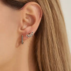Sparkle Siyah Pırlanta Taşlı Rose Altın Piercing