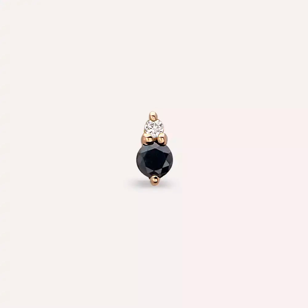 Speck Siyah Pırlanta Taşlı Rose Altın Piercing