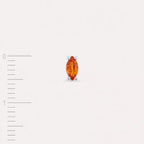 Spice Marquise Cut Orange Sapphire White Gold Single Earring