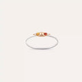 Peak 0.04 CT Multicolor Sapphire and Diamond White Gold Ring
