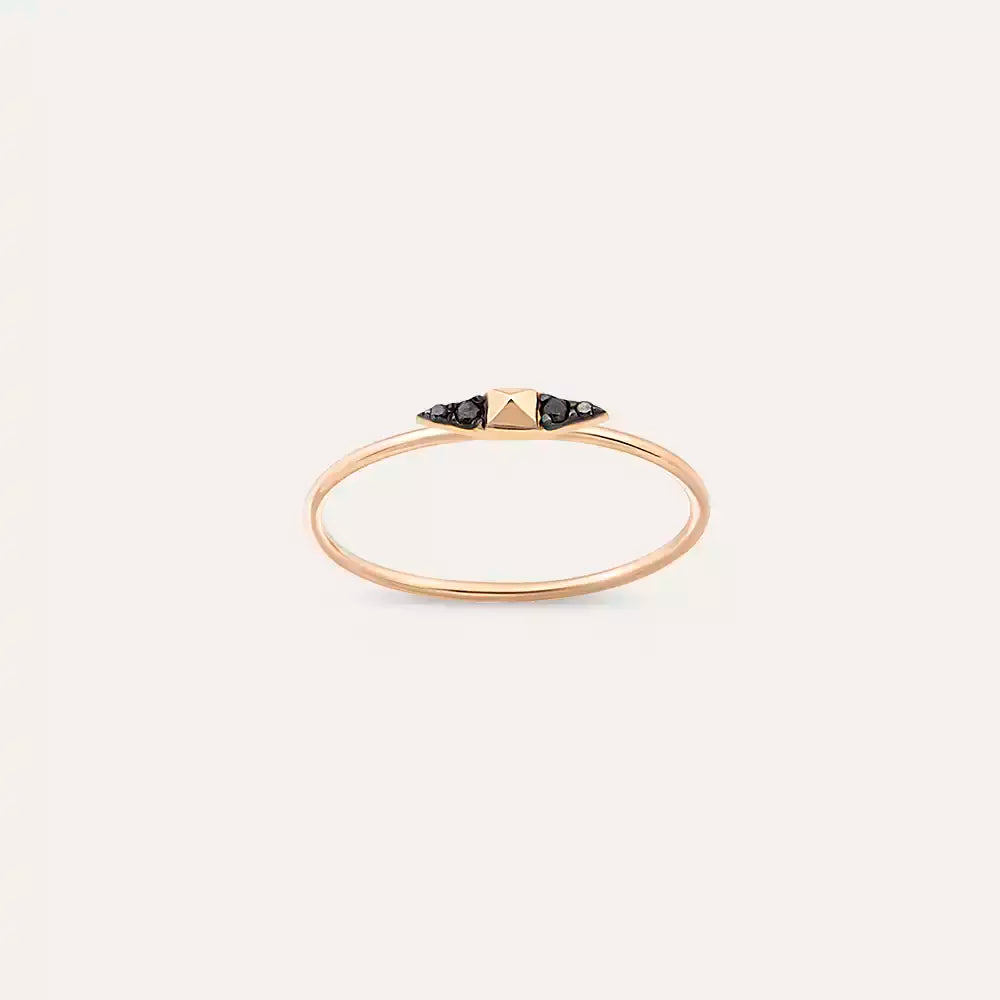 Peak 0.04 CT Black Diamond Rose Gold Ring