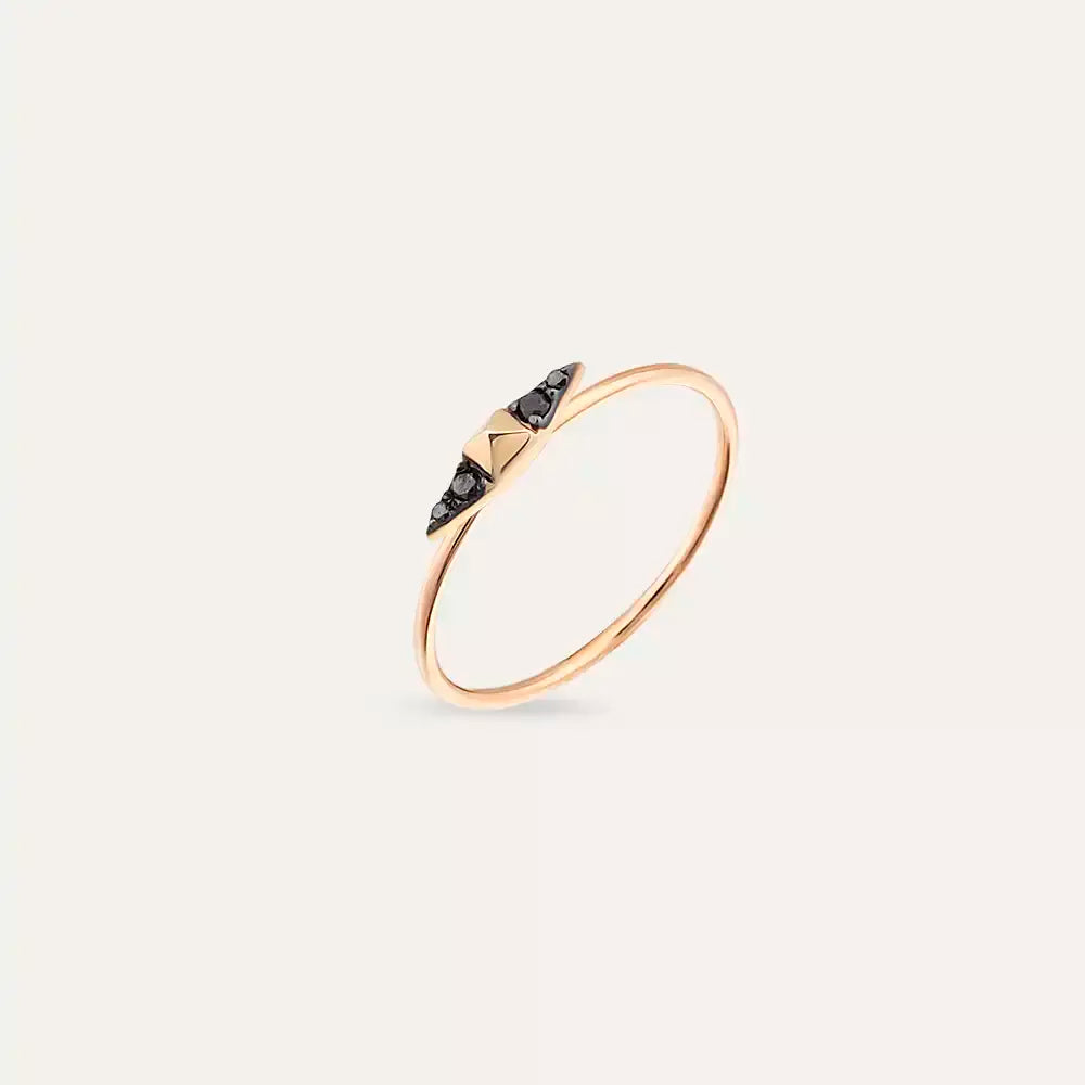 Peak 0.04 CT Black Diamond Rose Gold Ring
