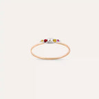0.07 CT Peak Multicolor Sapphire Rose Gold Ring