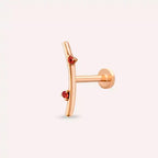 Steep Orange Safir Taşlı Rose Altın Piercing