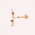 Steep Orange Safir Taşlı Rose Altın Piercing