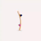 Steep Pink and Blue Sapphire Rose Gold Piercing