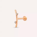 Steep Pırlanta Taşlı Rose Altın Piercing
