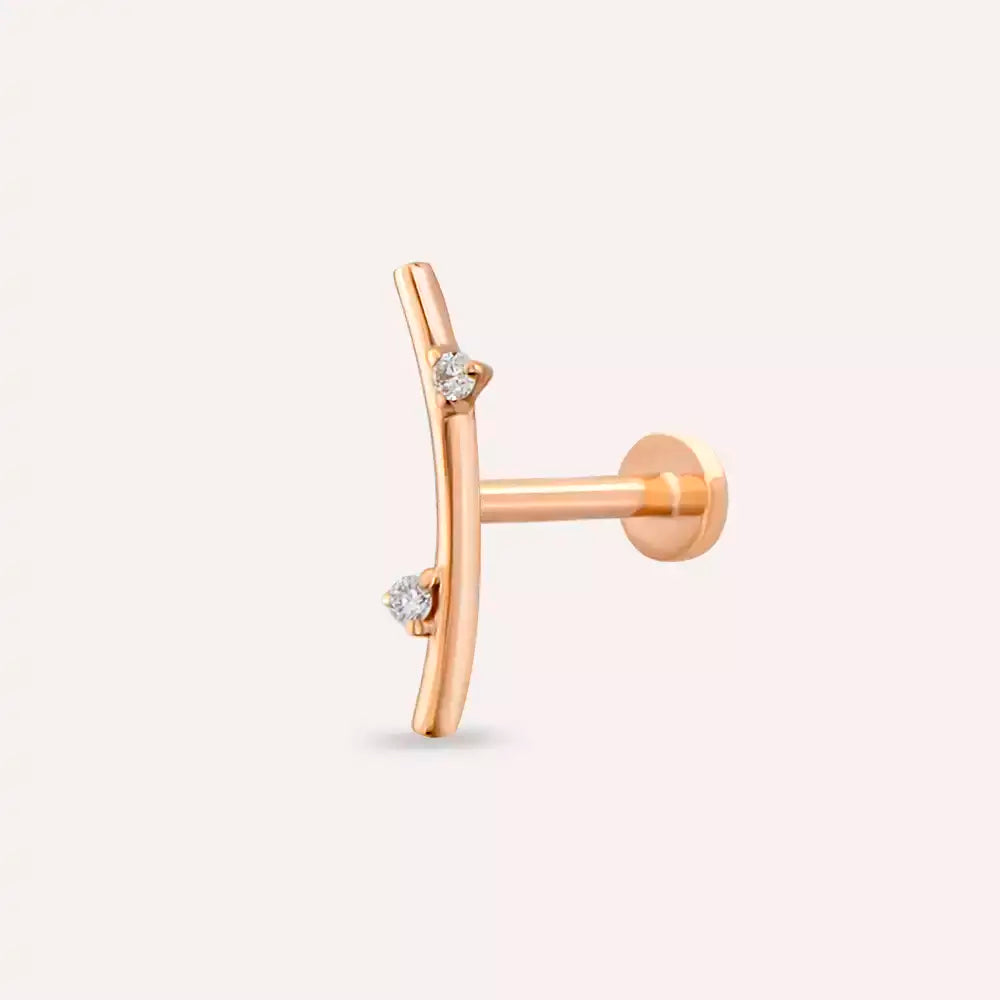 Steep Pırlanta Taşlı Rose Altın Piercing