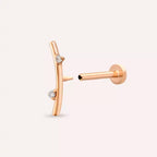Steep Pırlanta Taşlı Rose Altın Piercing