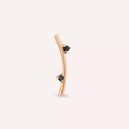 Steep Siyah Pırlanta Taşlı Rose Altın Piercing