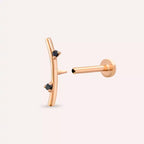 Steep Siyah Pırlanta Taşlı Rose Altın Piercing