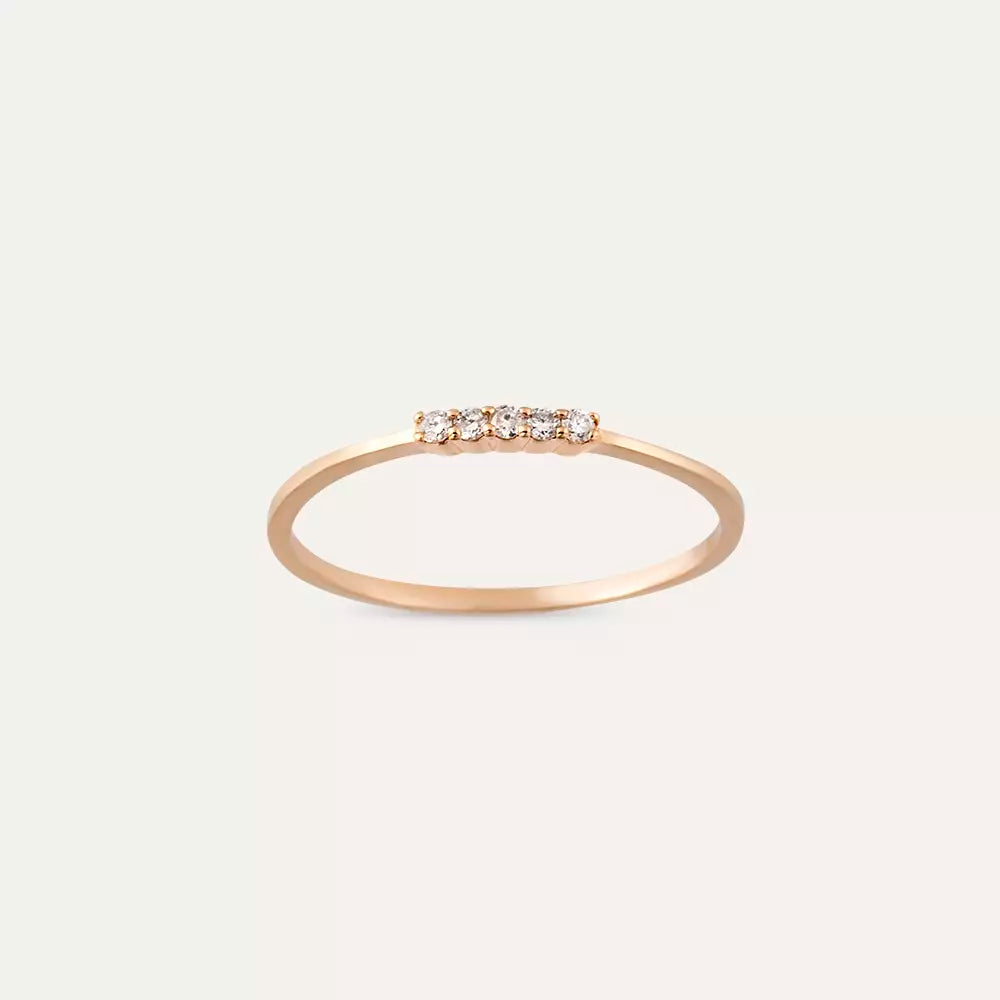 Stream Diamond Rose Gold Ring