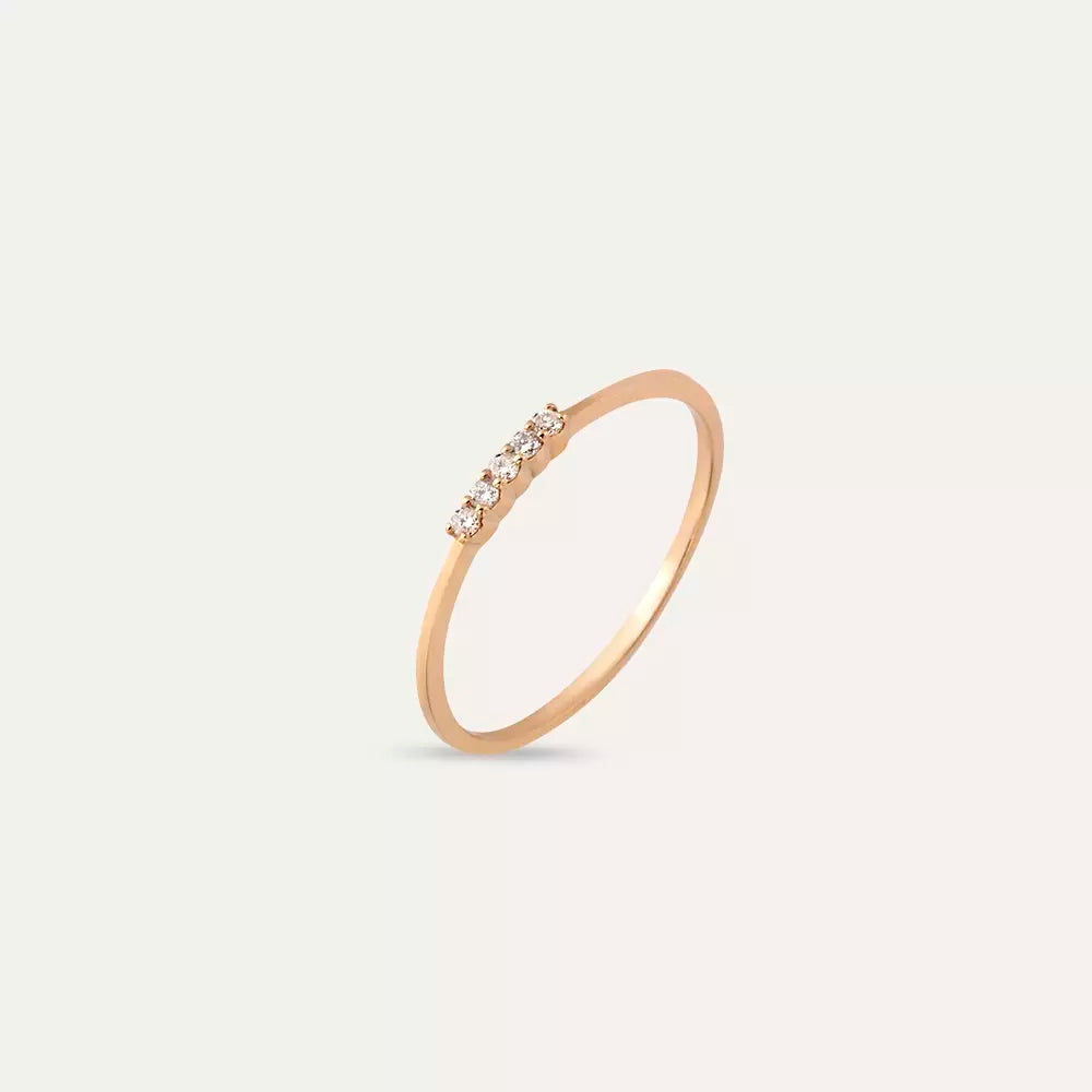 Stream Diamond Rose Gold Ring
