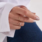 Stream Diamond Rose Gold Ring