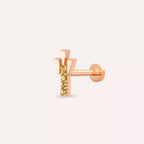 Stub Yellow Safir Rose Altın Piercing