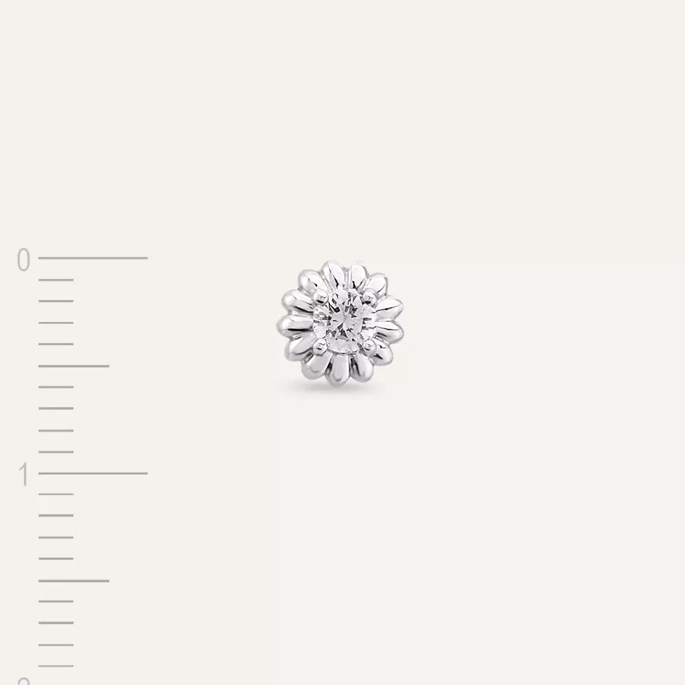 Soleil Diamond White Gold Single Earring