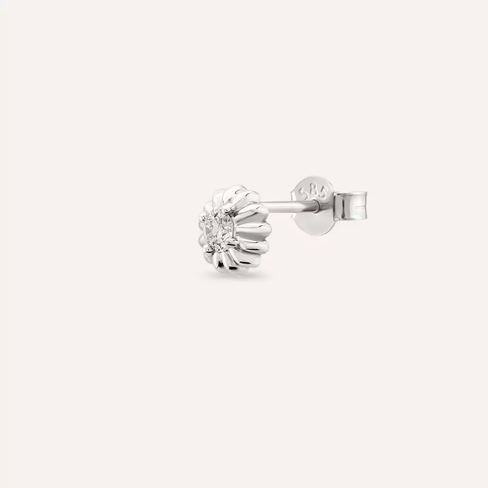 Soleil Diamond White Gold Single Earring