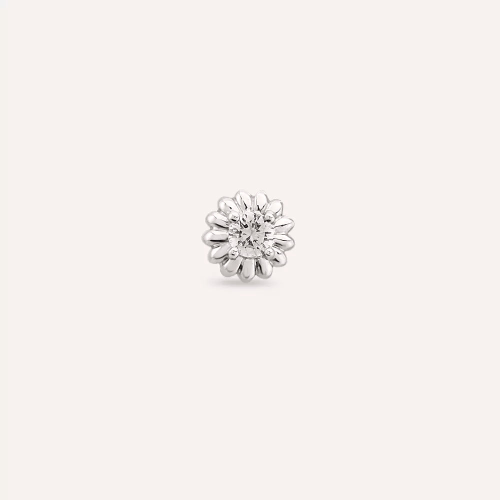 Soleil Diamond White Gold Single Earring