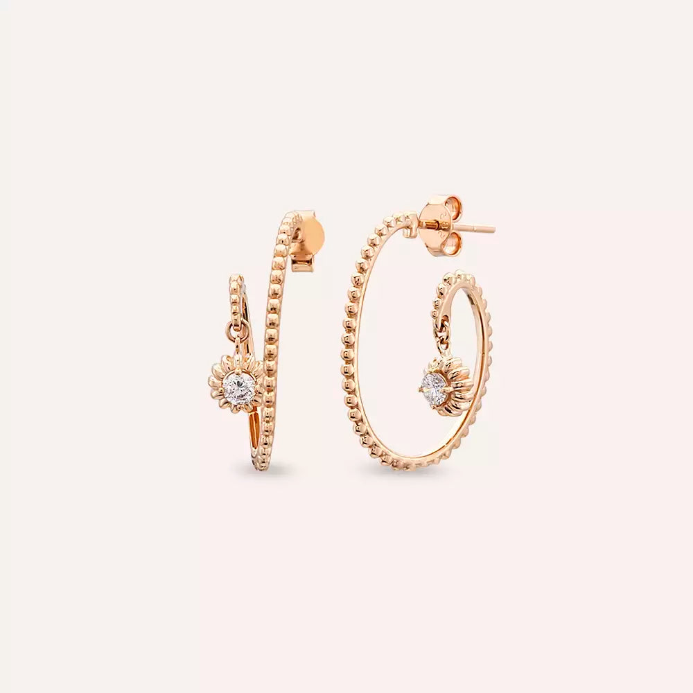 Soleil Diamond Rose Gold Earrings