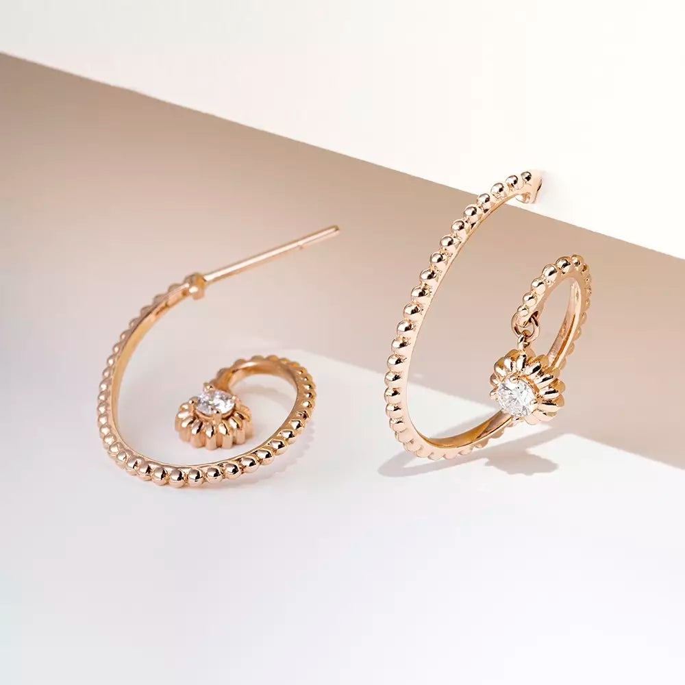 Soleil Diamond Rose Gold Earrings