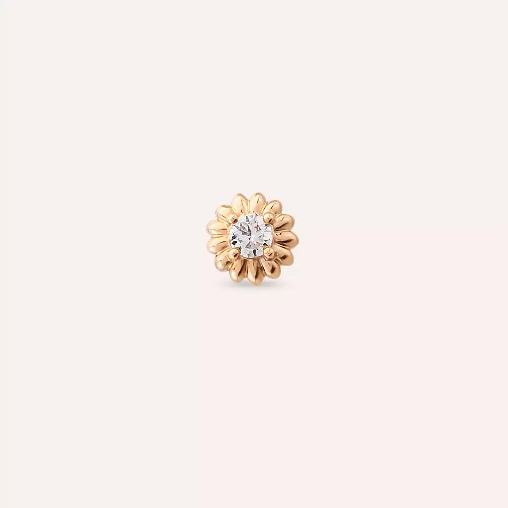 Soleil Diamond Rose Gold Single Earring