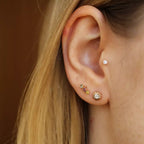 Soleil Diamond Rose Gold Single Earring