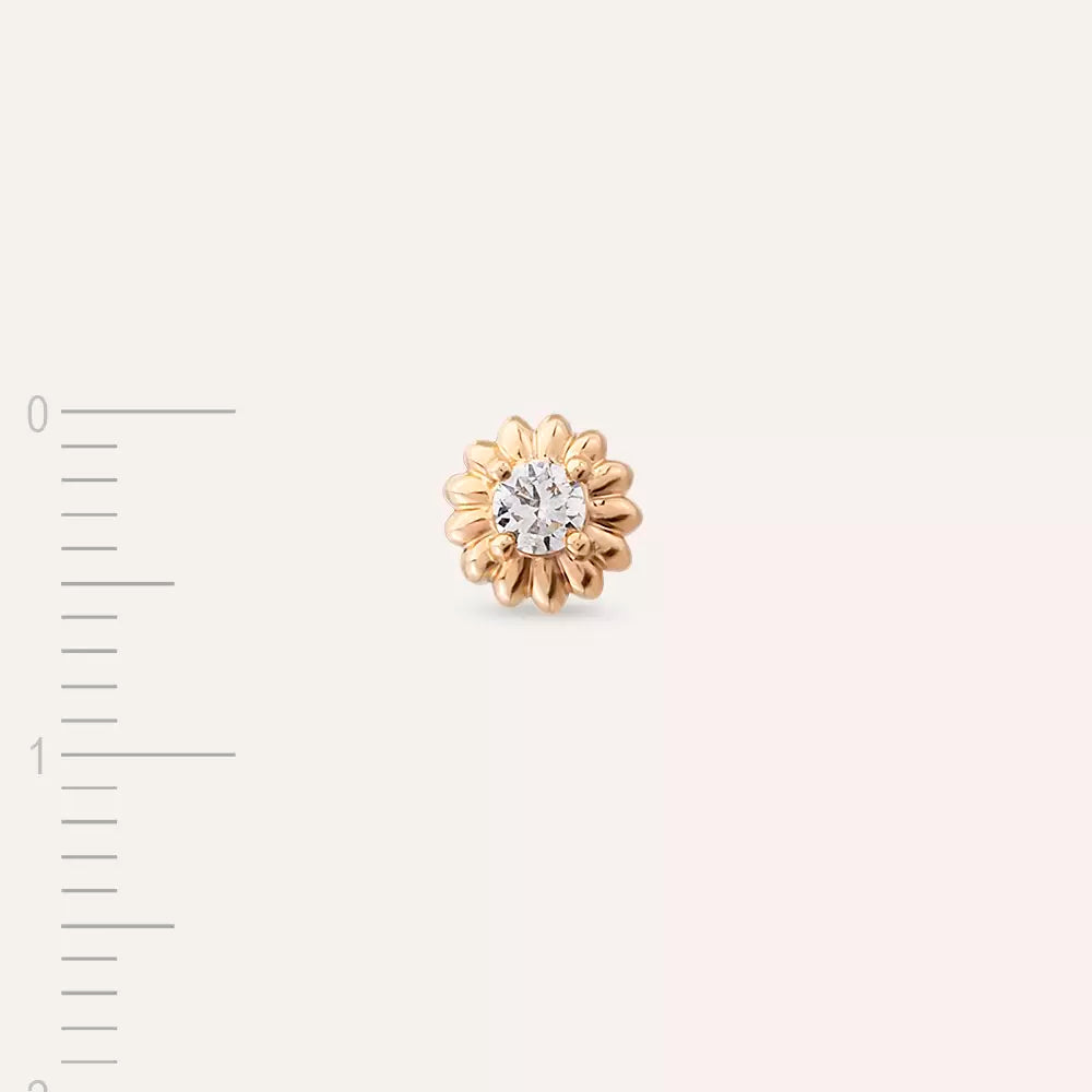 Soleil Diamond Rose Gold Single Earring