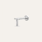 T Letter Diamond White Gold Piercing