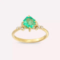 Talia 0.98 CT Emerald and Diamond Yellow Gold Ring