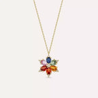 Talia Multicolor Sapphire and Diamond Yellow Gold Necklace