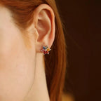 Talia Multicolor Sapphire and Diamond Yellow Gold Earrings