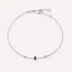 Tear Sapphire and Diamond White Gold Bracelet