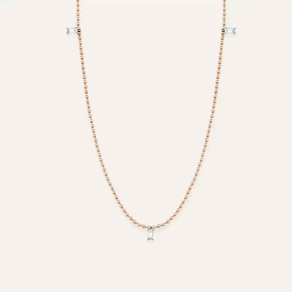 Tess Diamond Rose Gold Necklace
