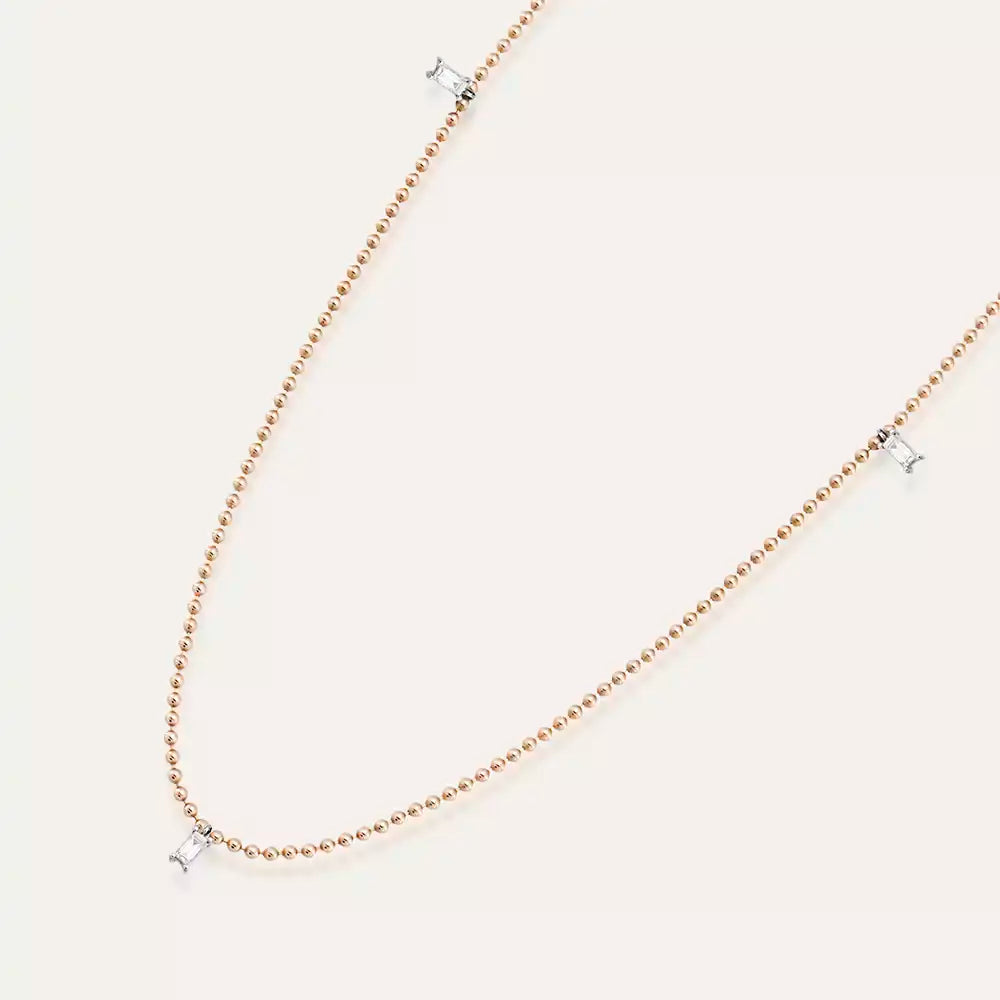 Tess Diamond Rose Gold Necklace