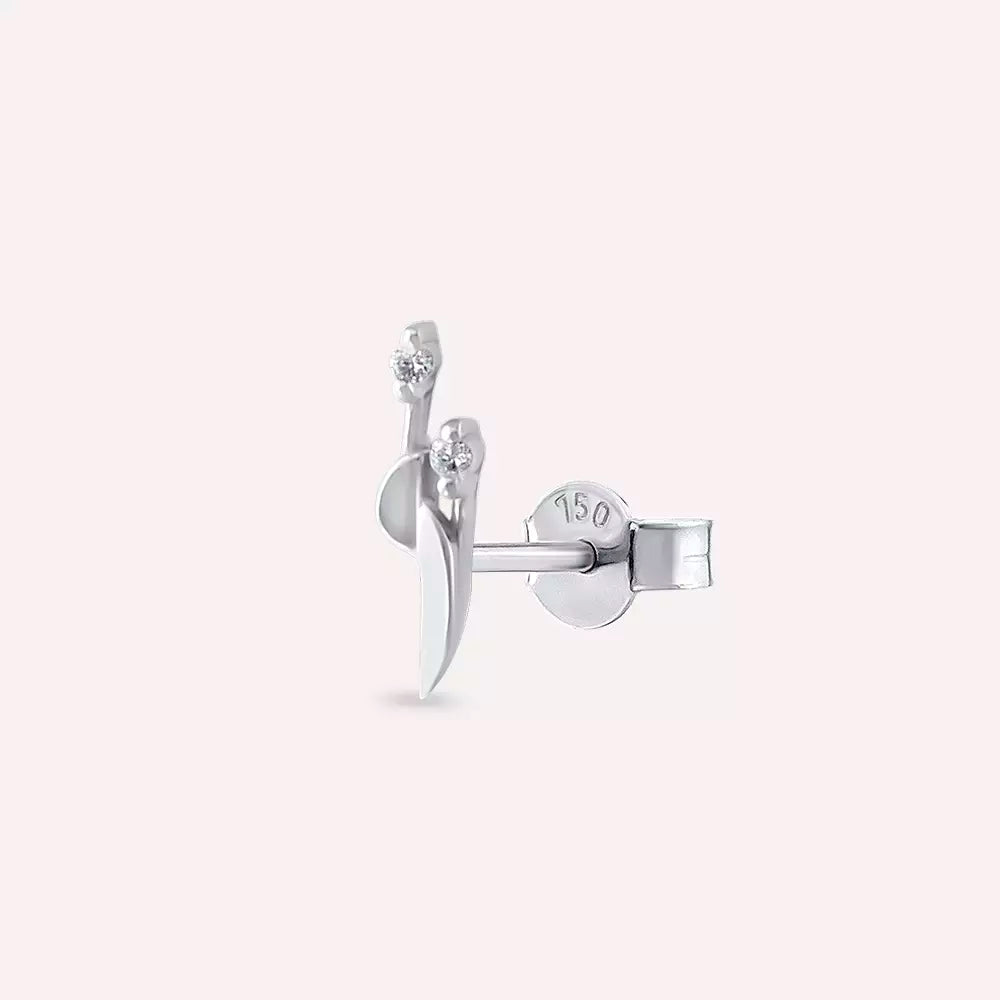 Tiara Diamond White Gold Single Earring